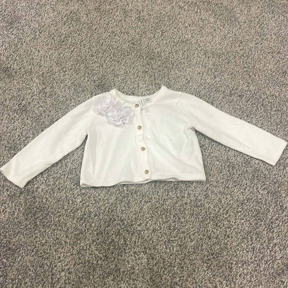 Janie and Jack White Flower Cardigan
